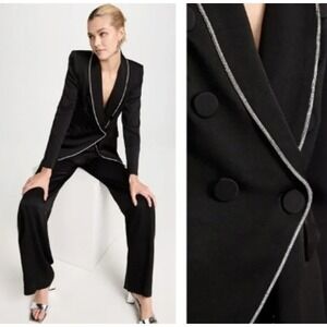 VERONICA‎ BEARD Jagger Dickey Jacket Diamond Embellished Piping Size 6